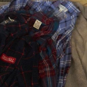 Three junior medium flannels